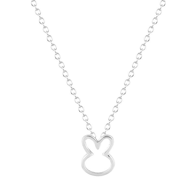 Collier lapin tendance argenté