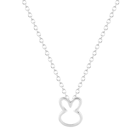 Collier lapin tendance argenté