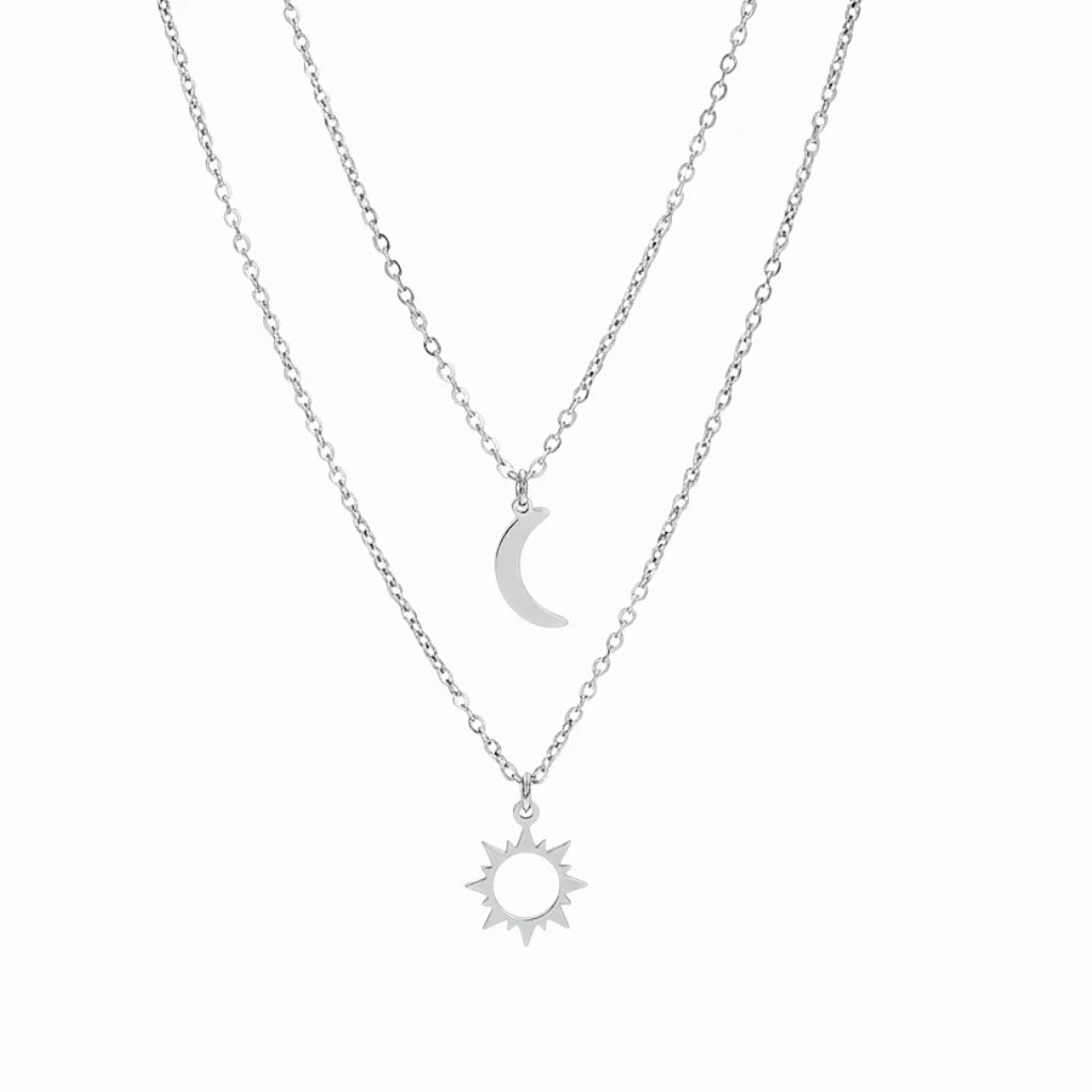 Collier lune et soleil couple
