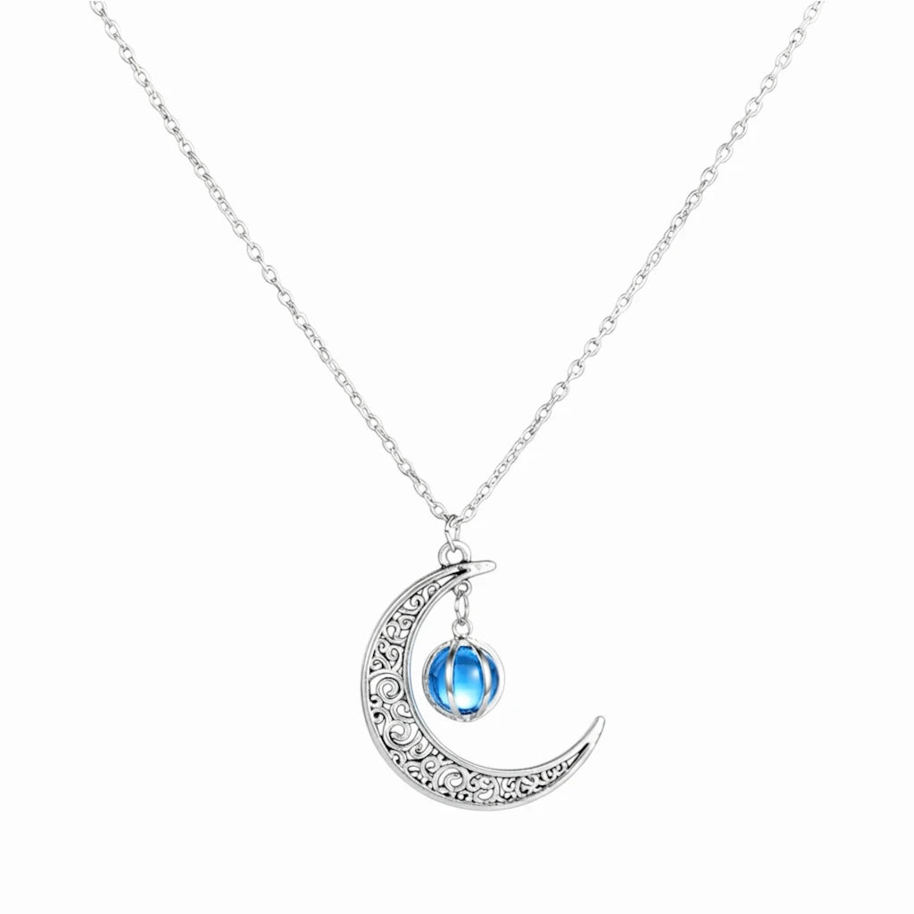 Collier lune fluorescent