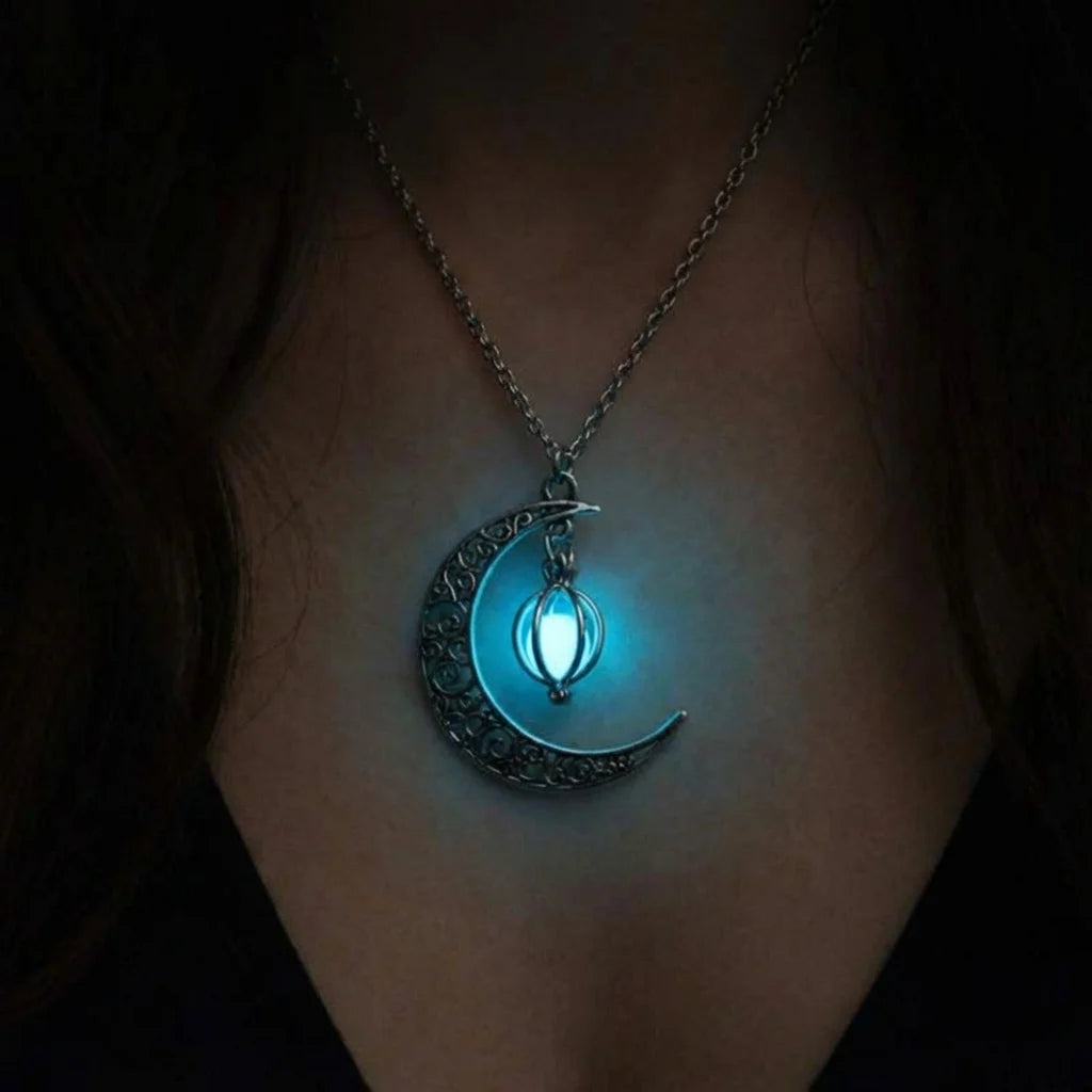 Collier lune fluorescent