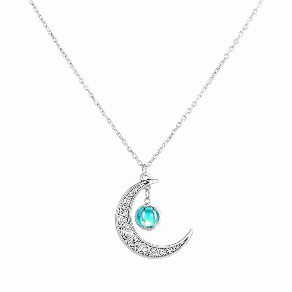 Collier lune fluorescent