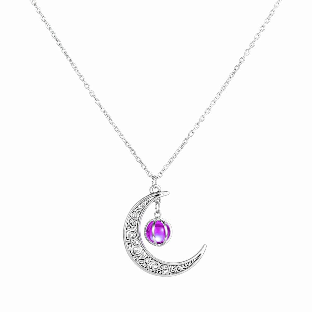 Collier lune fluorescent