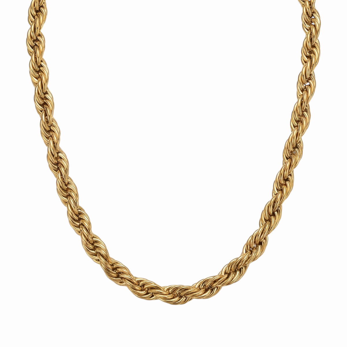 Collier chaîne maille torsadée doré