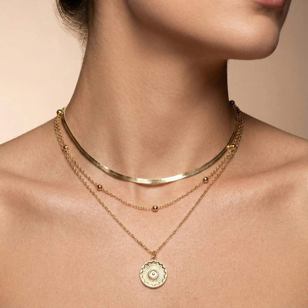 Collier multirang argent