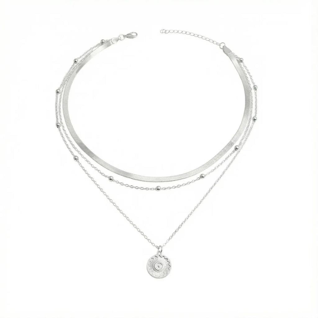 Collier multirang argent
