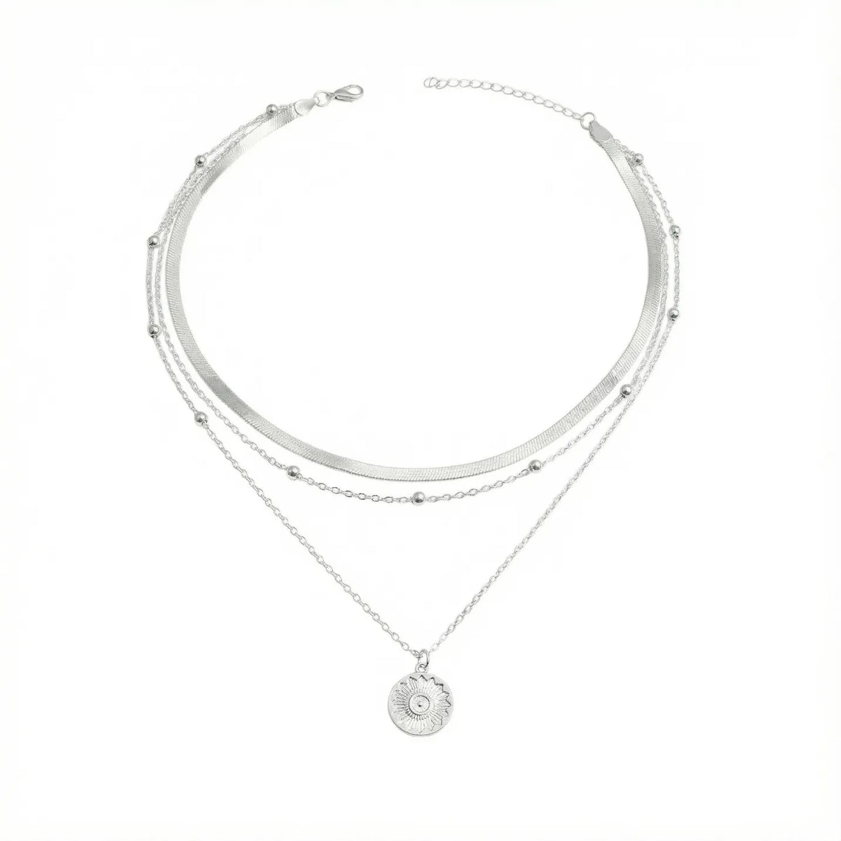 Collier multirang argent