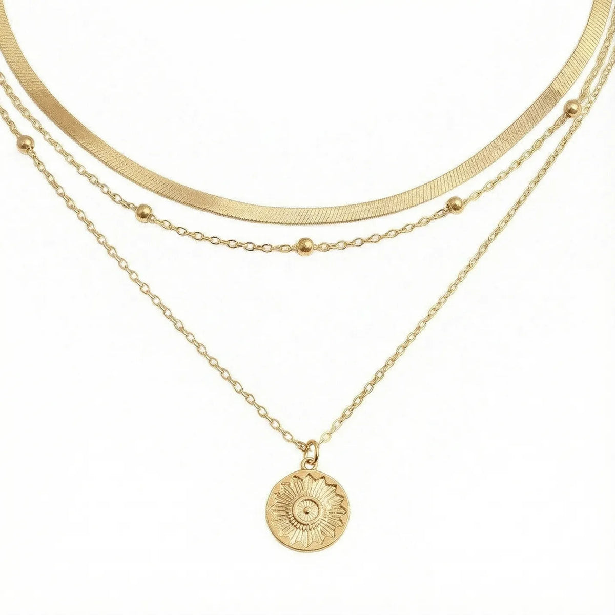 Collier multirang argent