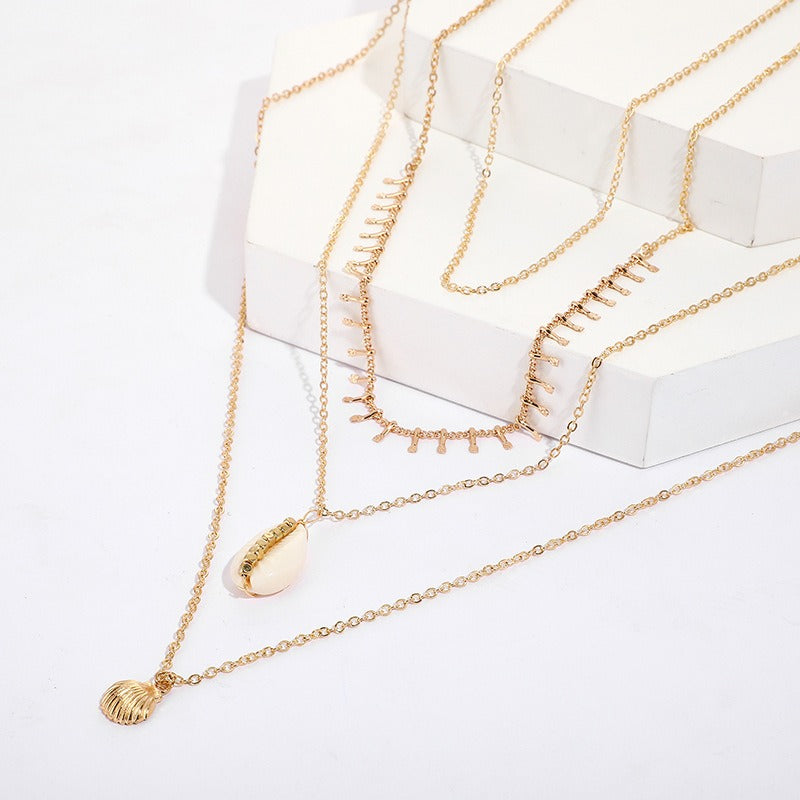 Collier multirang coquillage