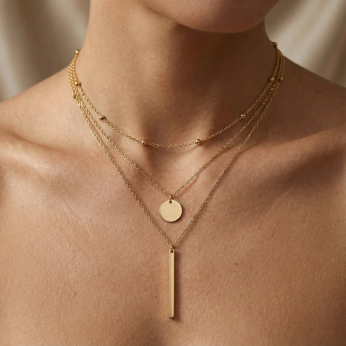 Collier multirang fin