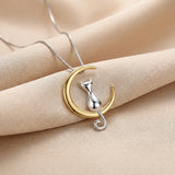 Collier pendentif chat or