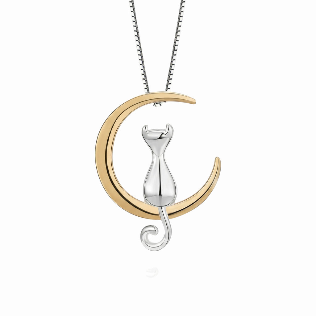 Collier pendentif chat or