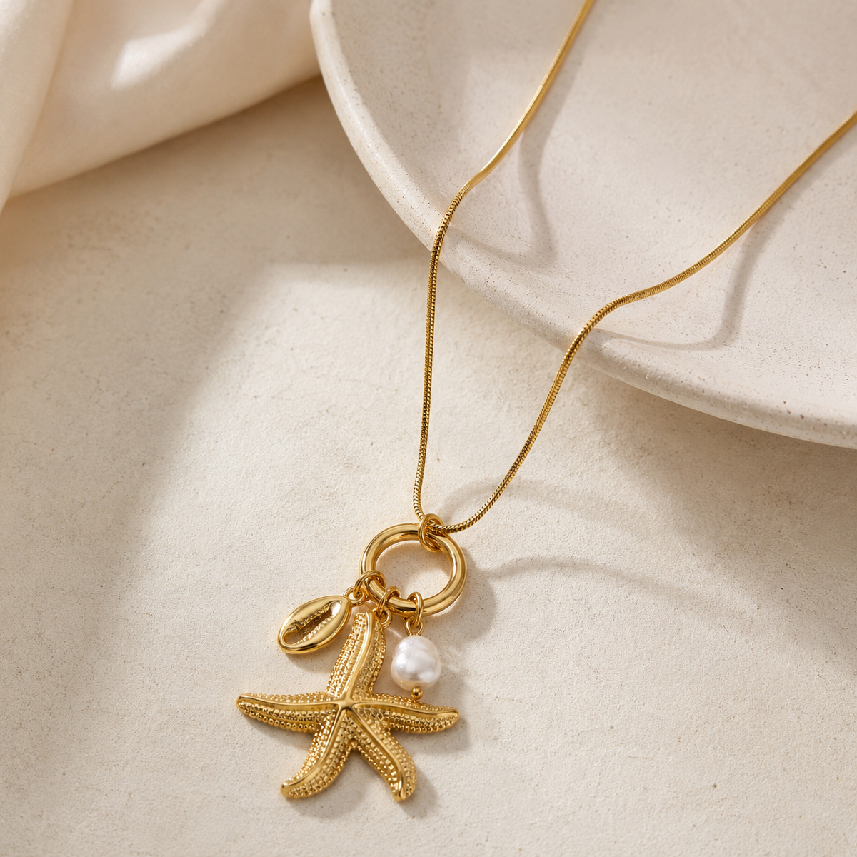 Collier pendentif étoile de mer