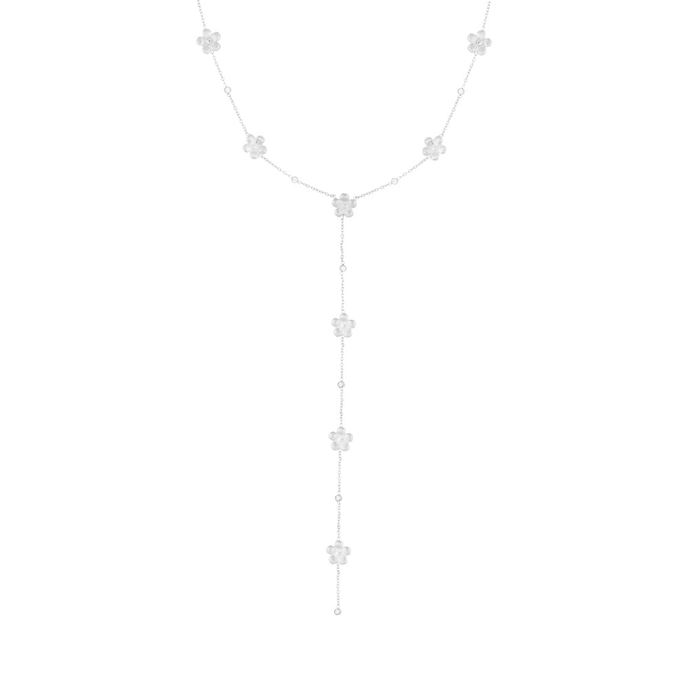 Collier pendentif marguerite et strass décoratifs