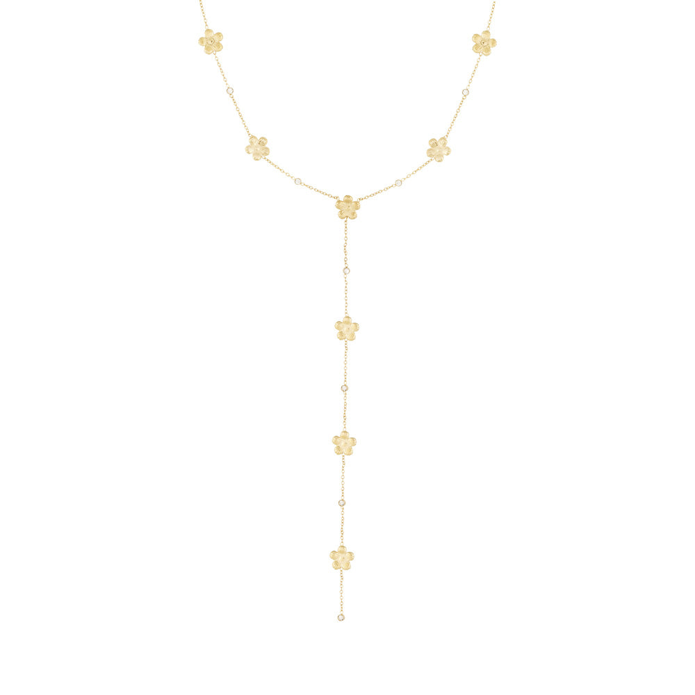 Collier pendentif marguerite et strass décoratifs