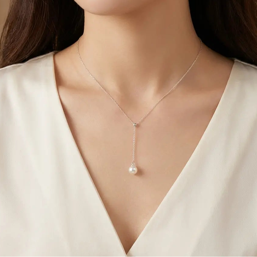 Collier pendentif perle argent