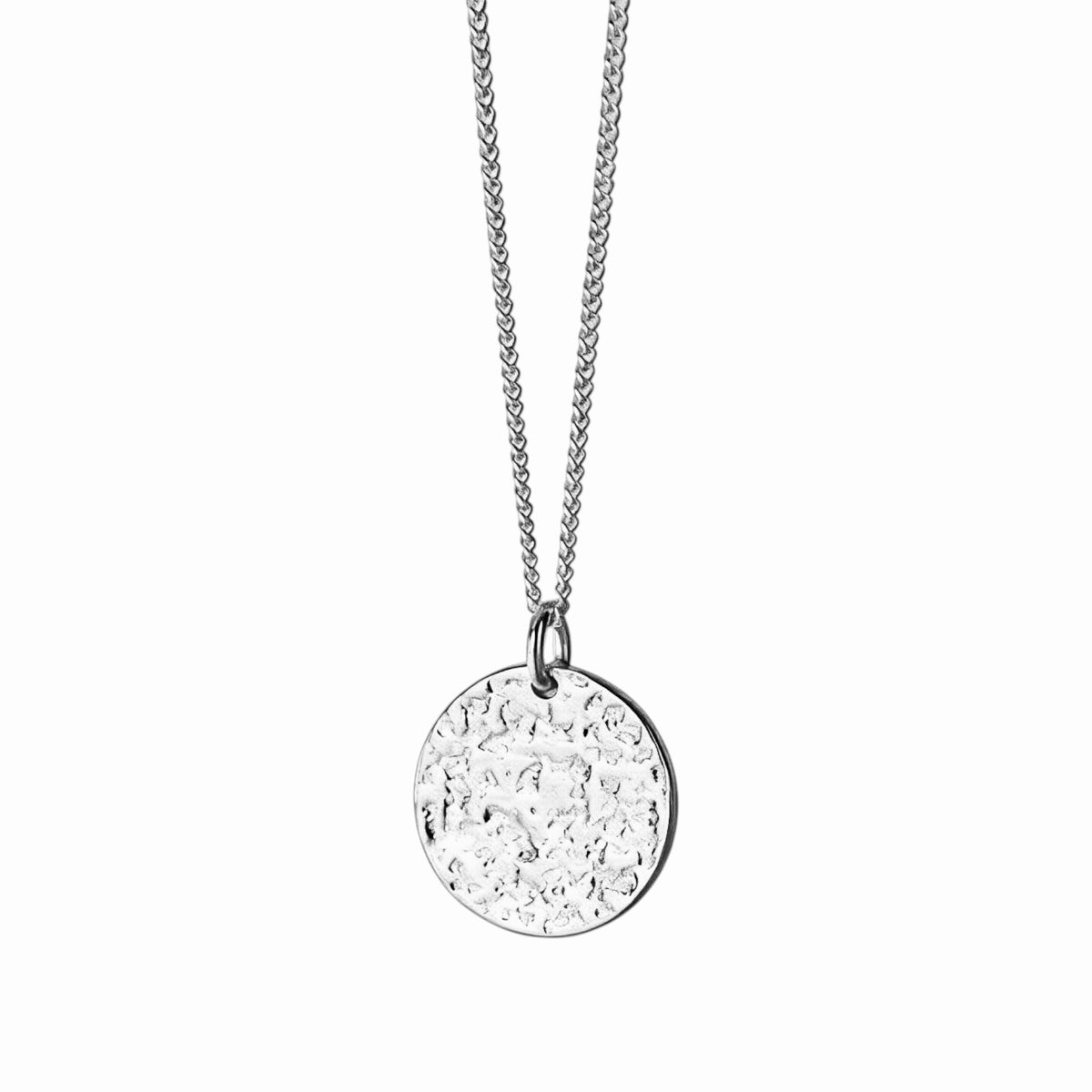 Collier pendentif rond texturé