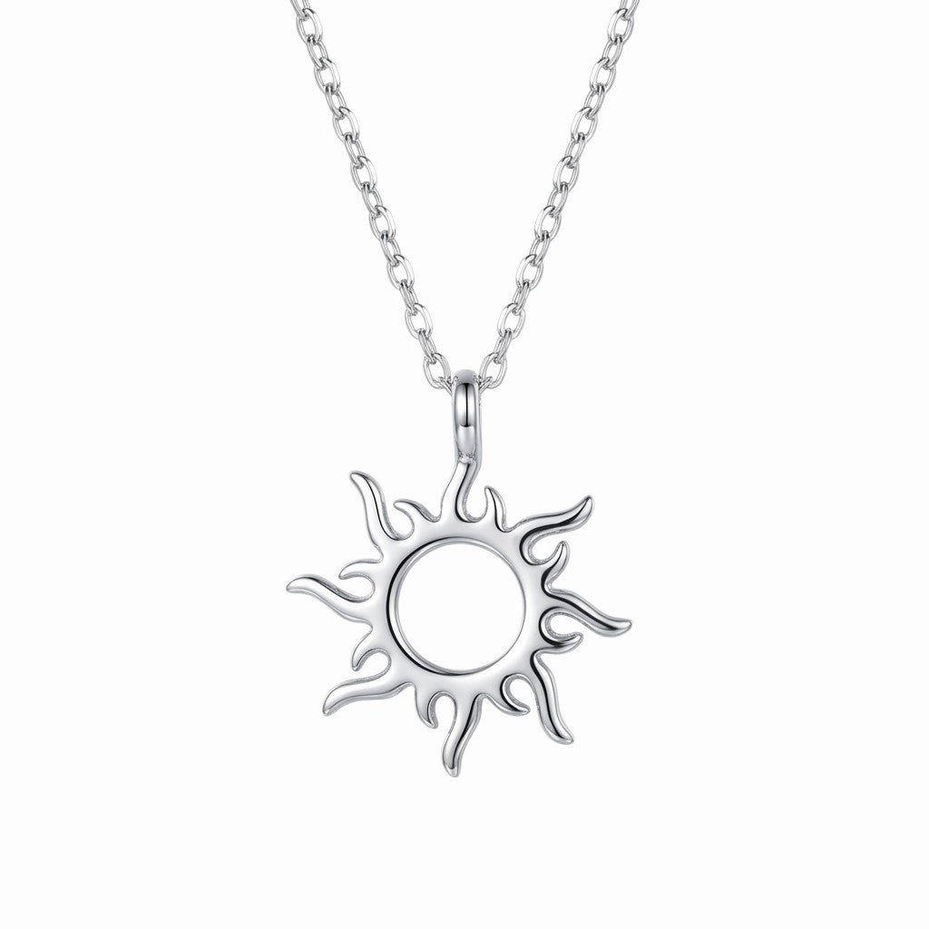 Collier pendentif soleil argent