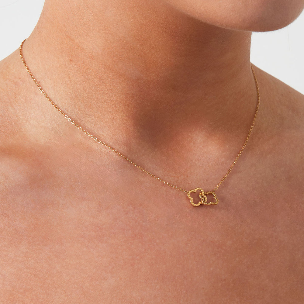 Collier pendentif trèfles entrelacés