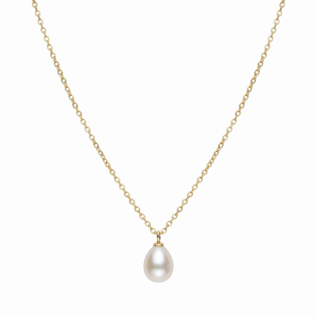 Collier perle avec chaîne dorée