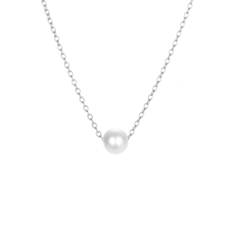 Collier perle blanche argent