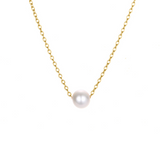 Collier perle blanche doré