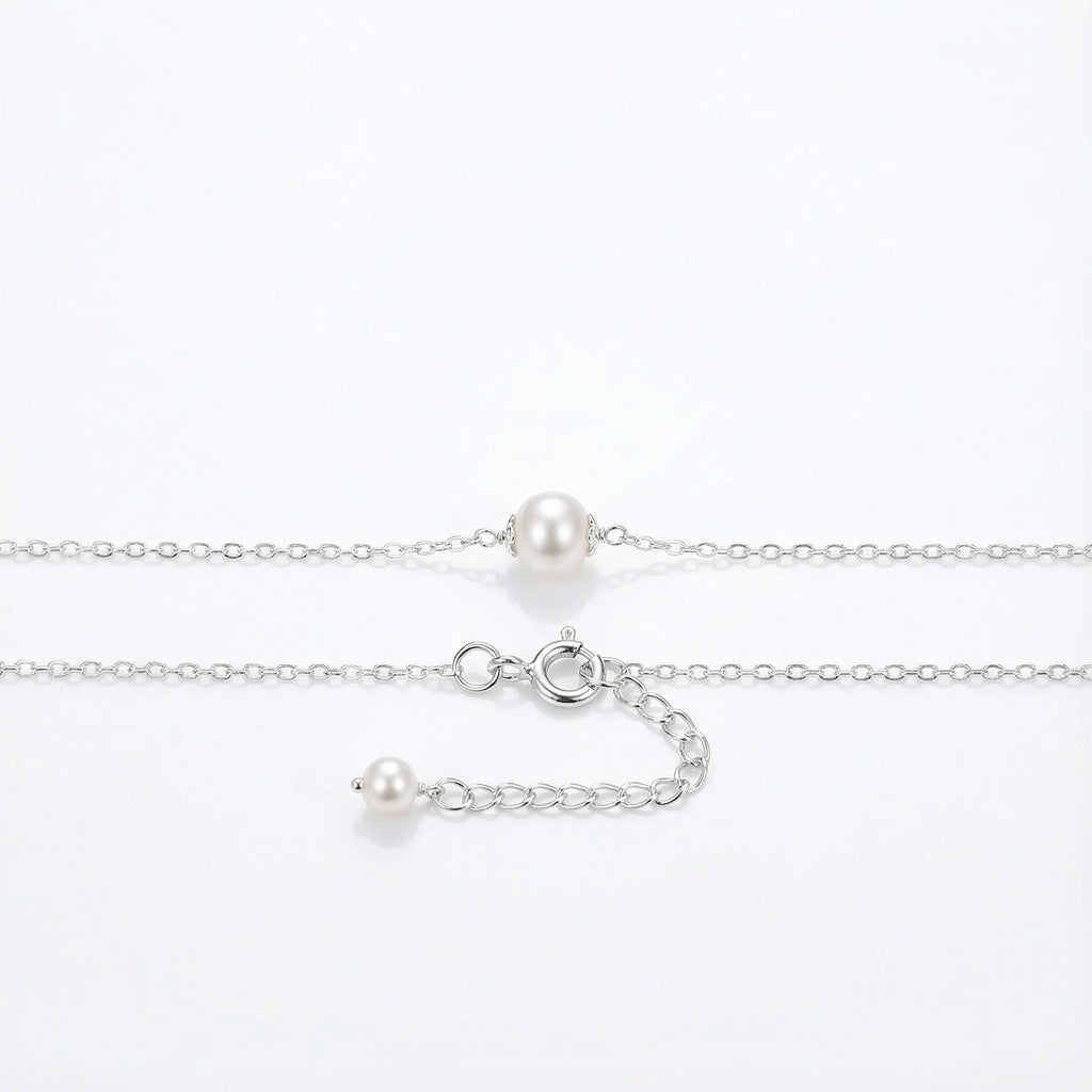 Collier perle blanche ras de cou
