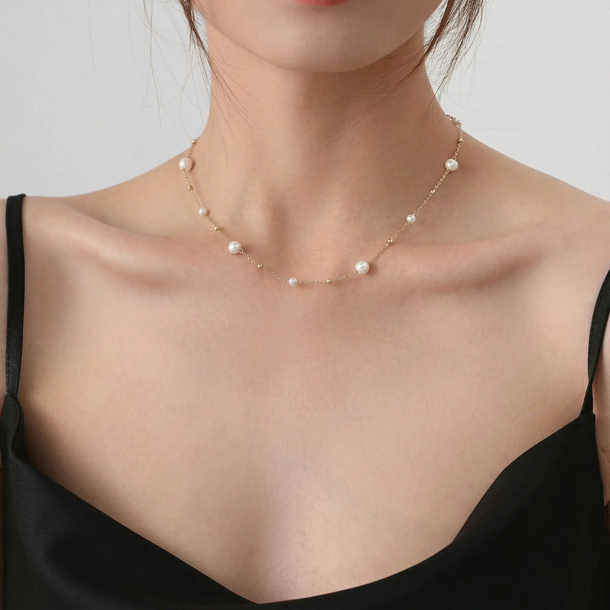 Collier perle chic et doré