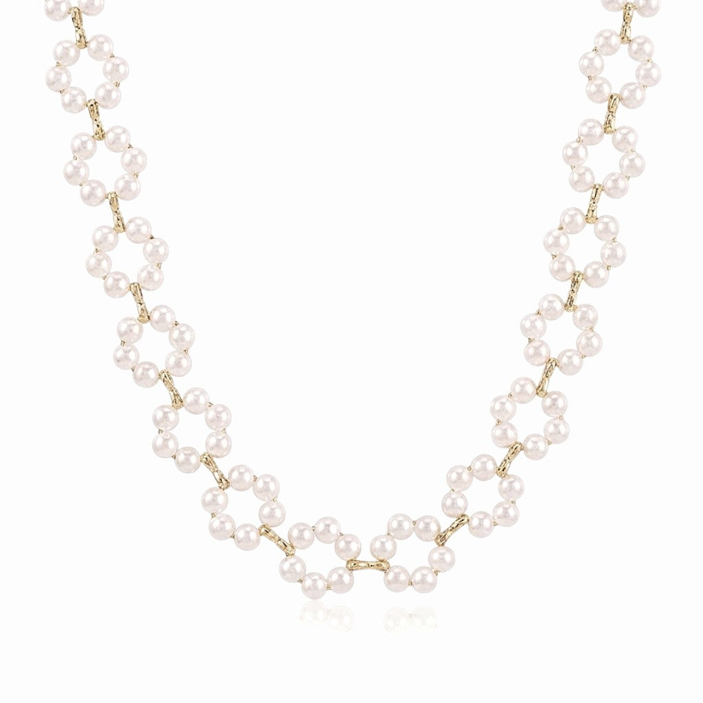 Collier perle fleur