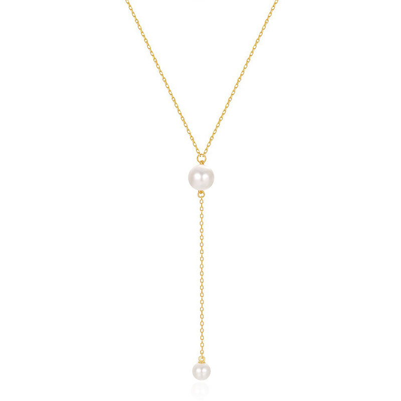 Collier perle nacre doré