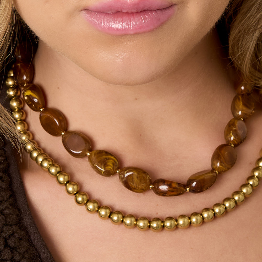 Collier perles d'imitation acryliques colorées