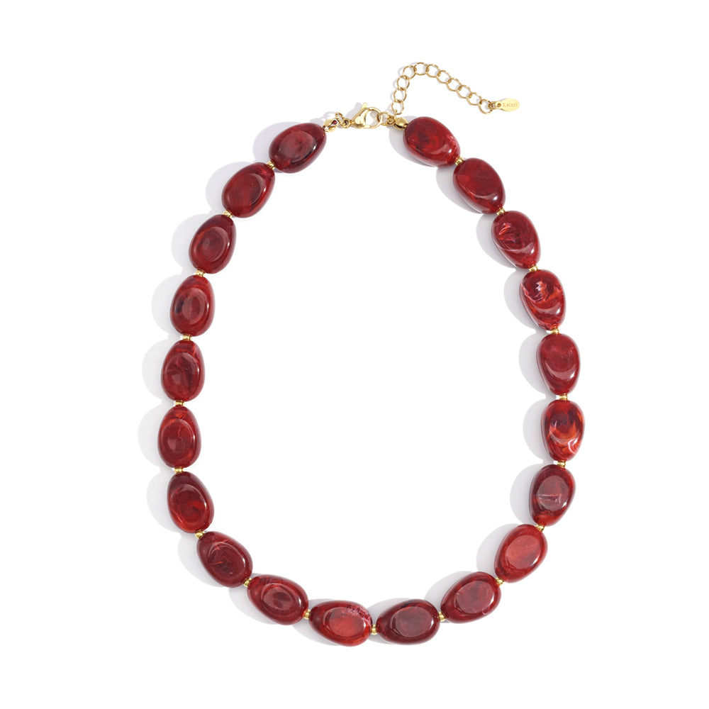 Collier perles d'imitation acryliques colorées