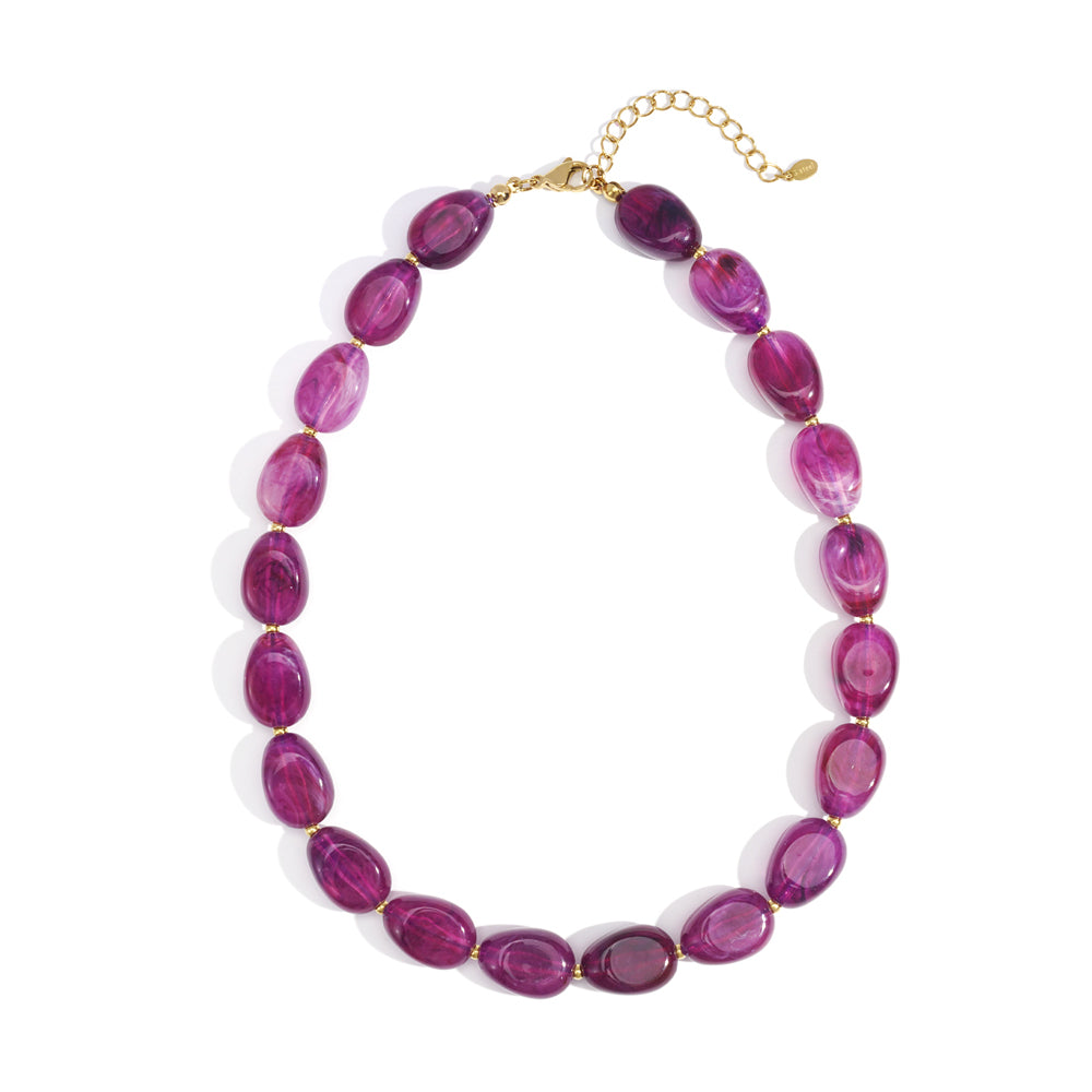 Collier perles d'imitation acryliques colorées