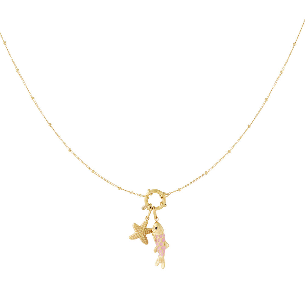 Collier personnalisable crabe et pampilles marines