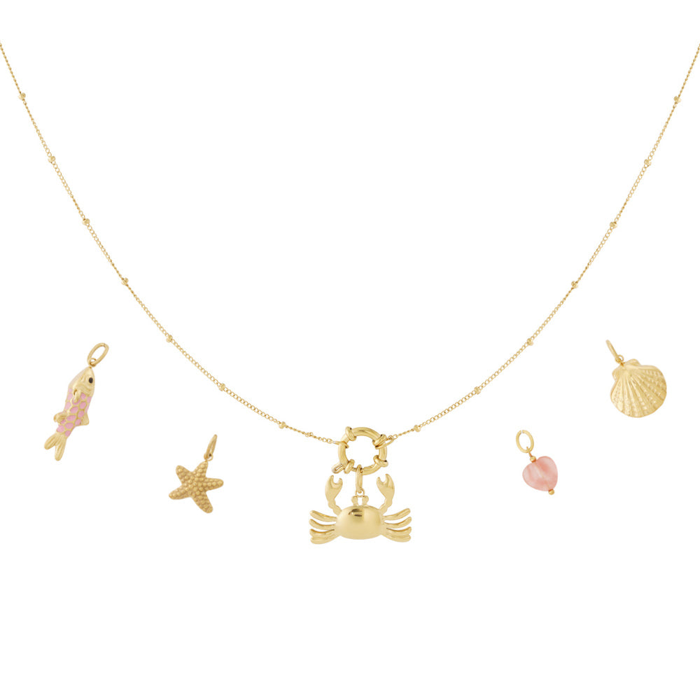 Collier personnalisable crabe et pampilles marines