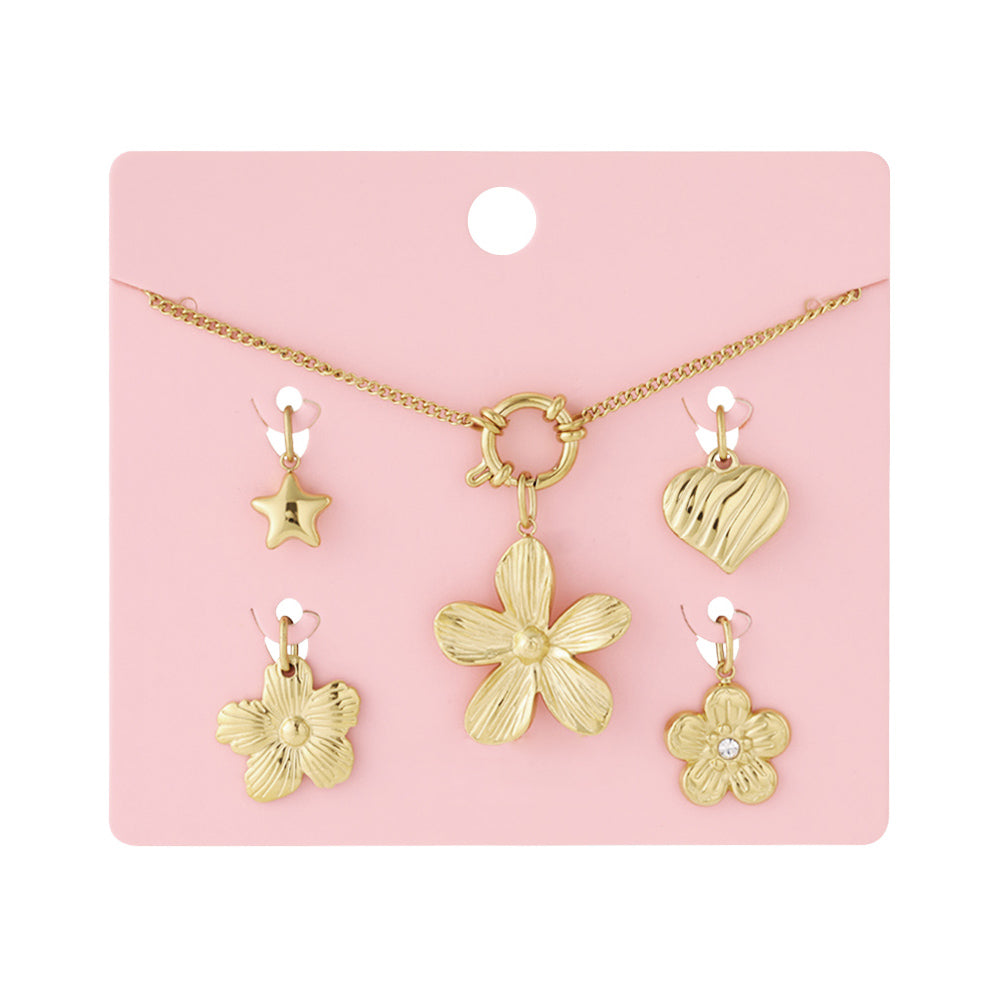 Collier personnalisable fleurs dorées