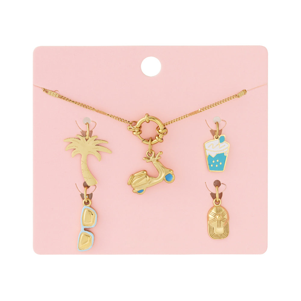 Collier personnalisable scooter et pampilles colorées