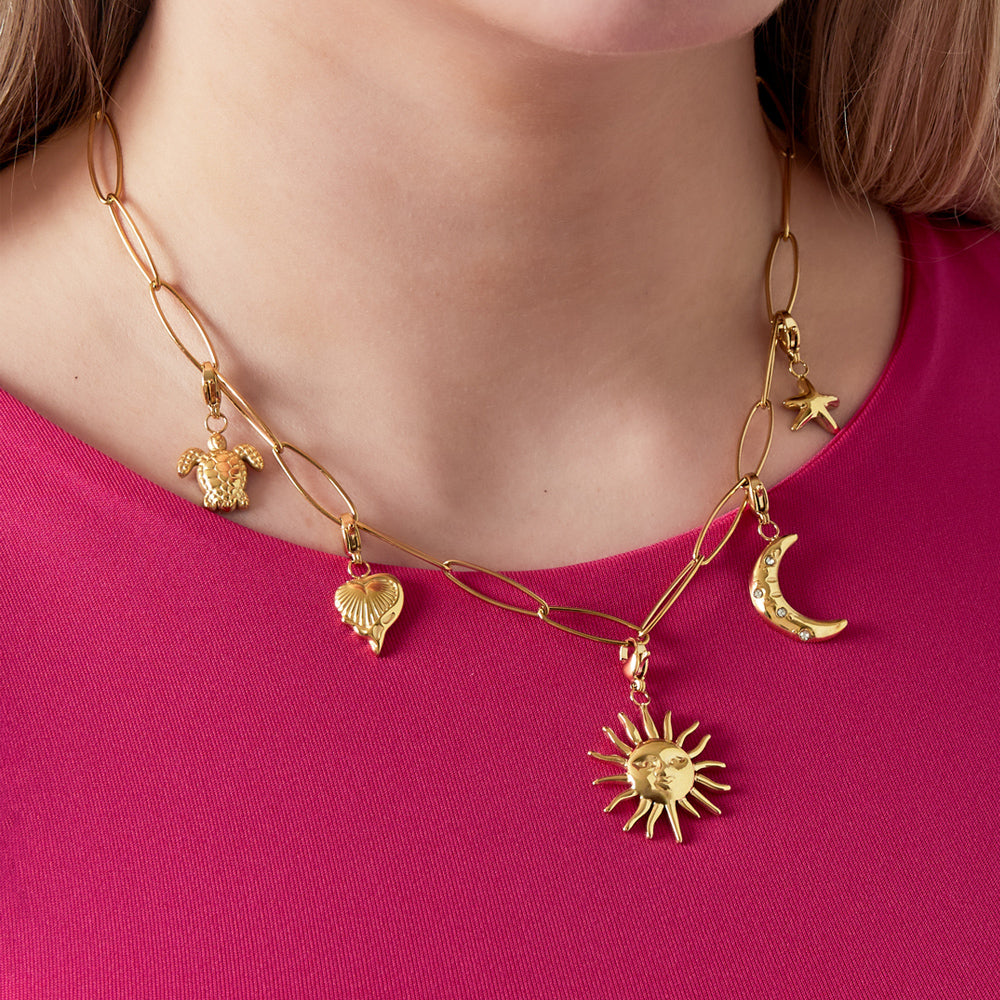 Collier personnalisable soleil doré