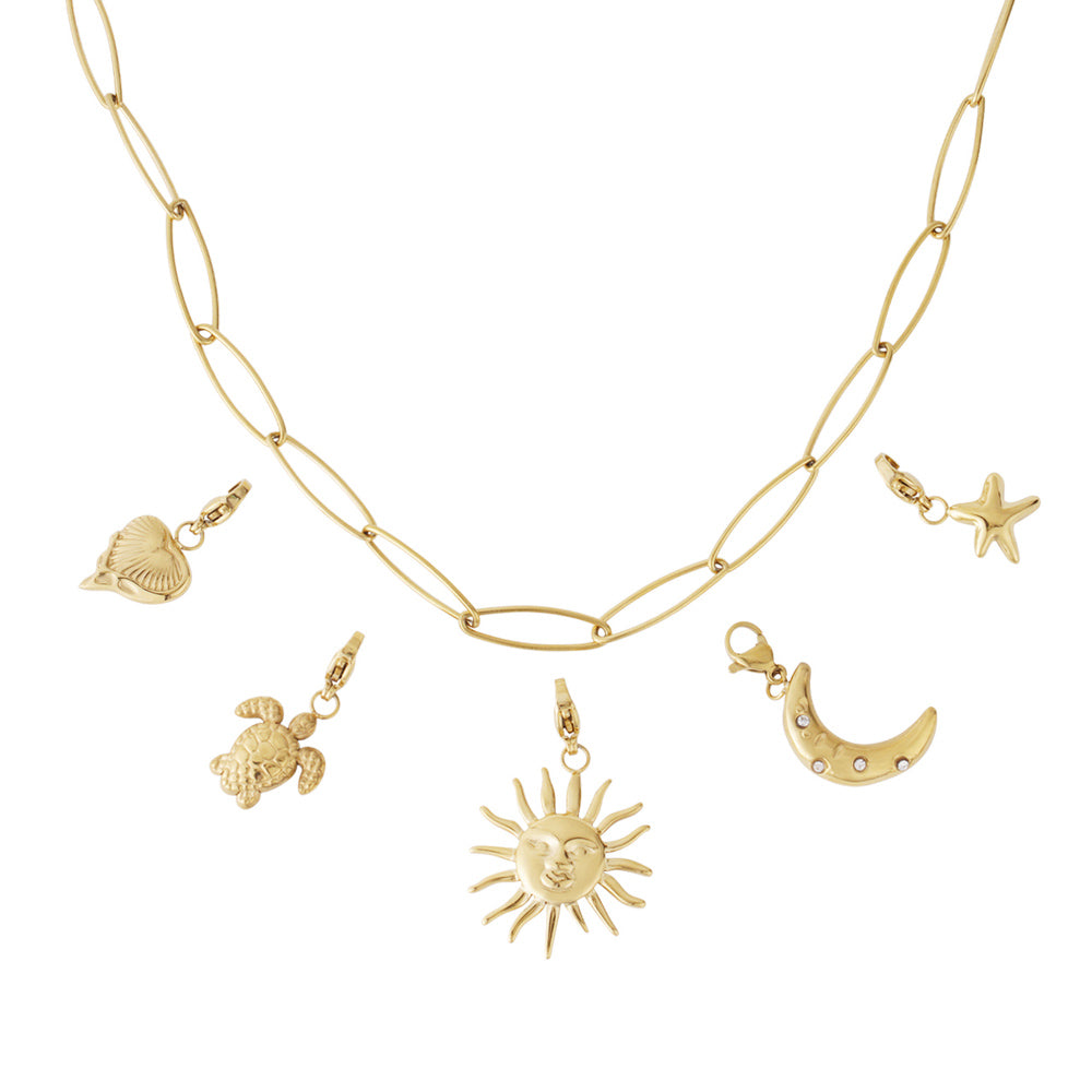 Collier personnalisable soleil doré