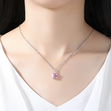 Collier quartz rose brillant