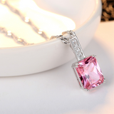 Collier quartz rose brillant