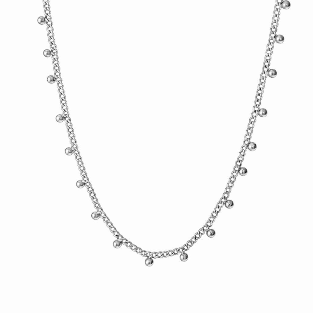 Collier ras de cou billes pampilles