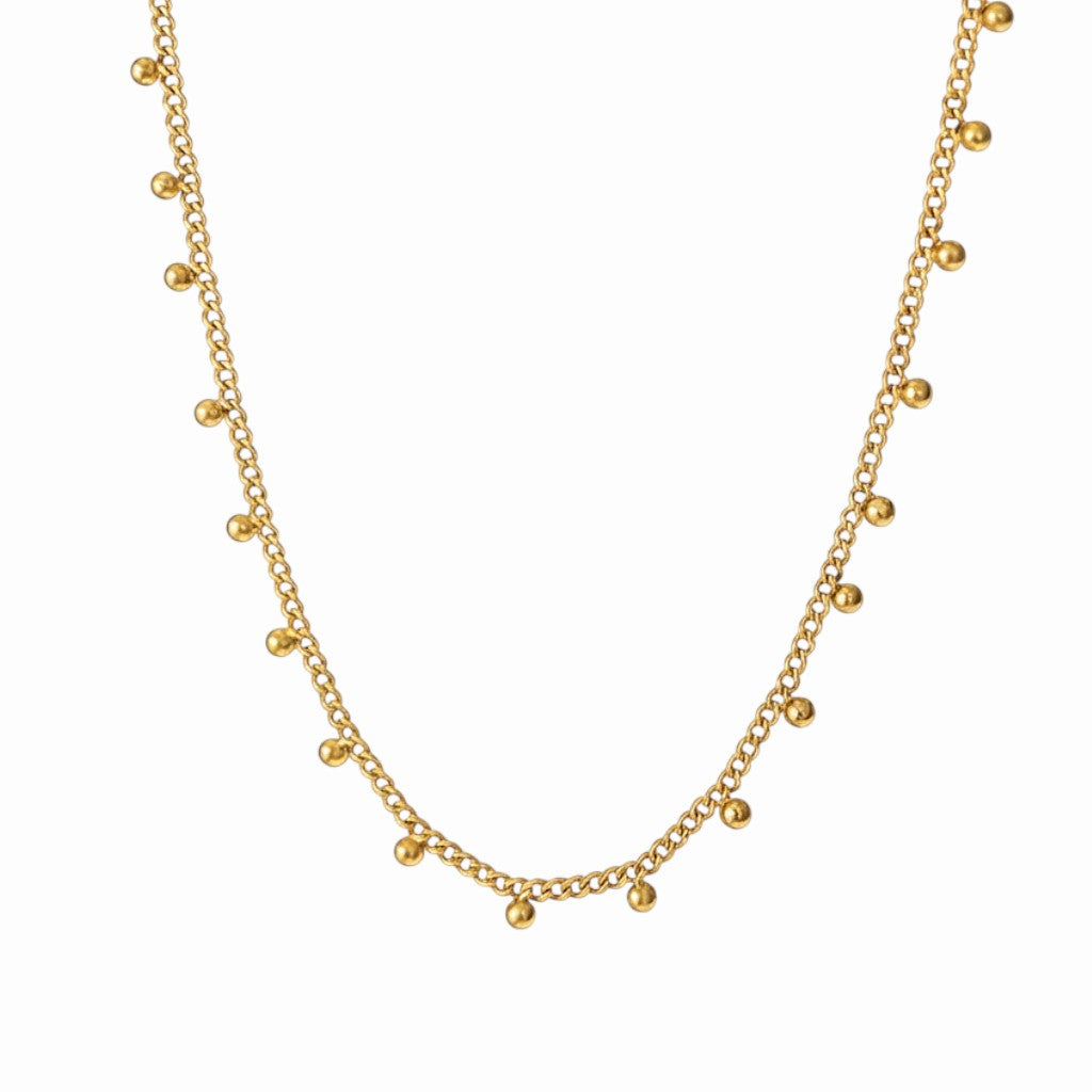 Collier ras de cou billes pampilles