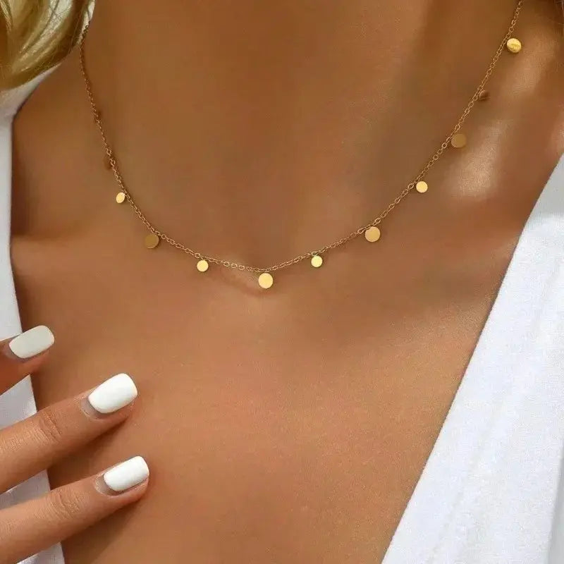 Collier ras de cou pampilles doré