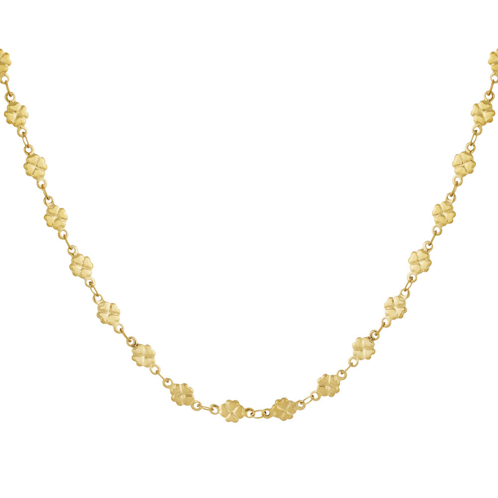 Collier ras de cou trèfles femme doré