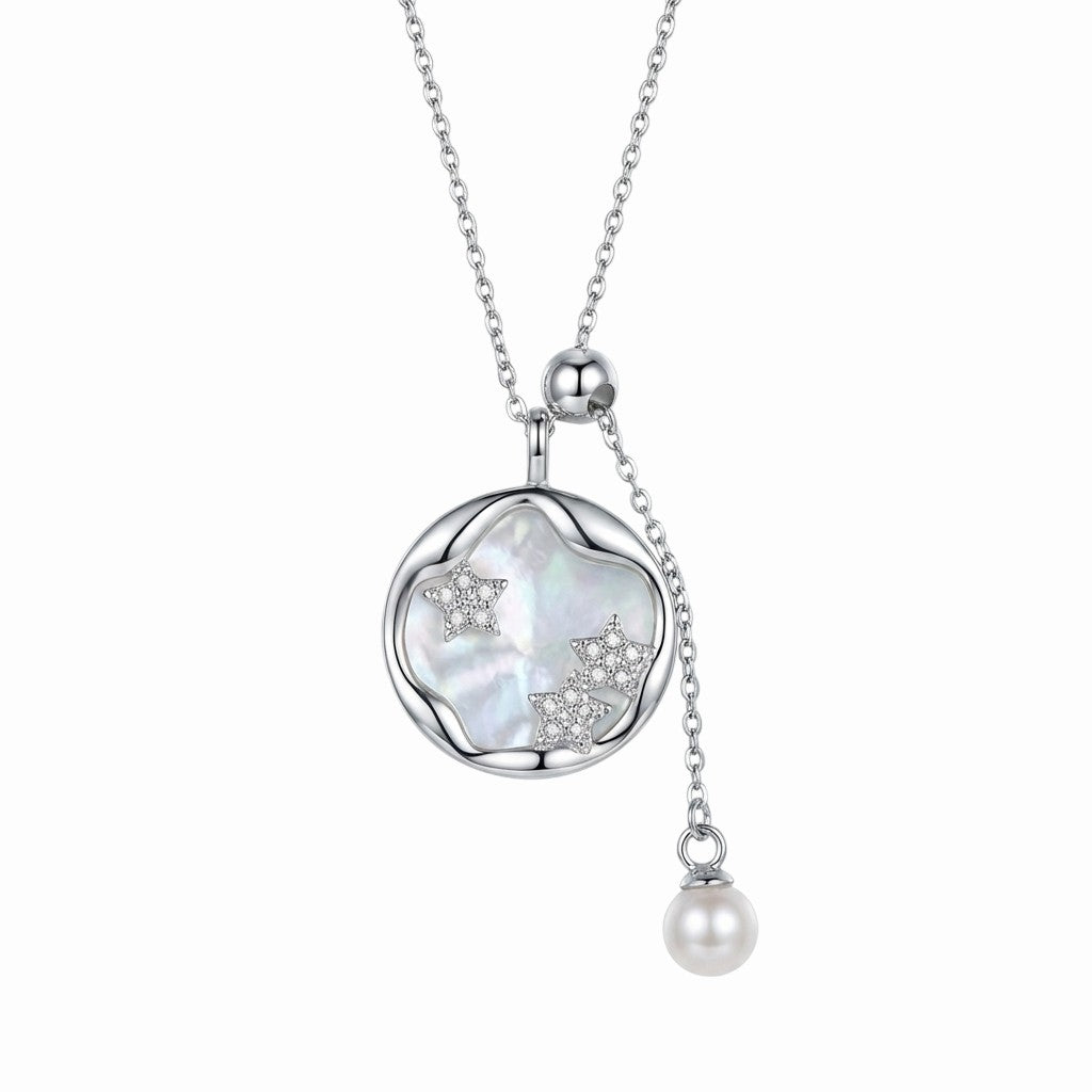 Collier réglable fleur de nacre