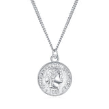 Collier rond pièce de monnaie argent