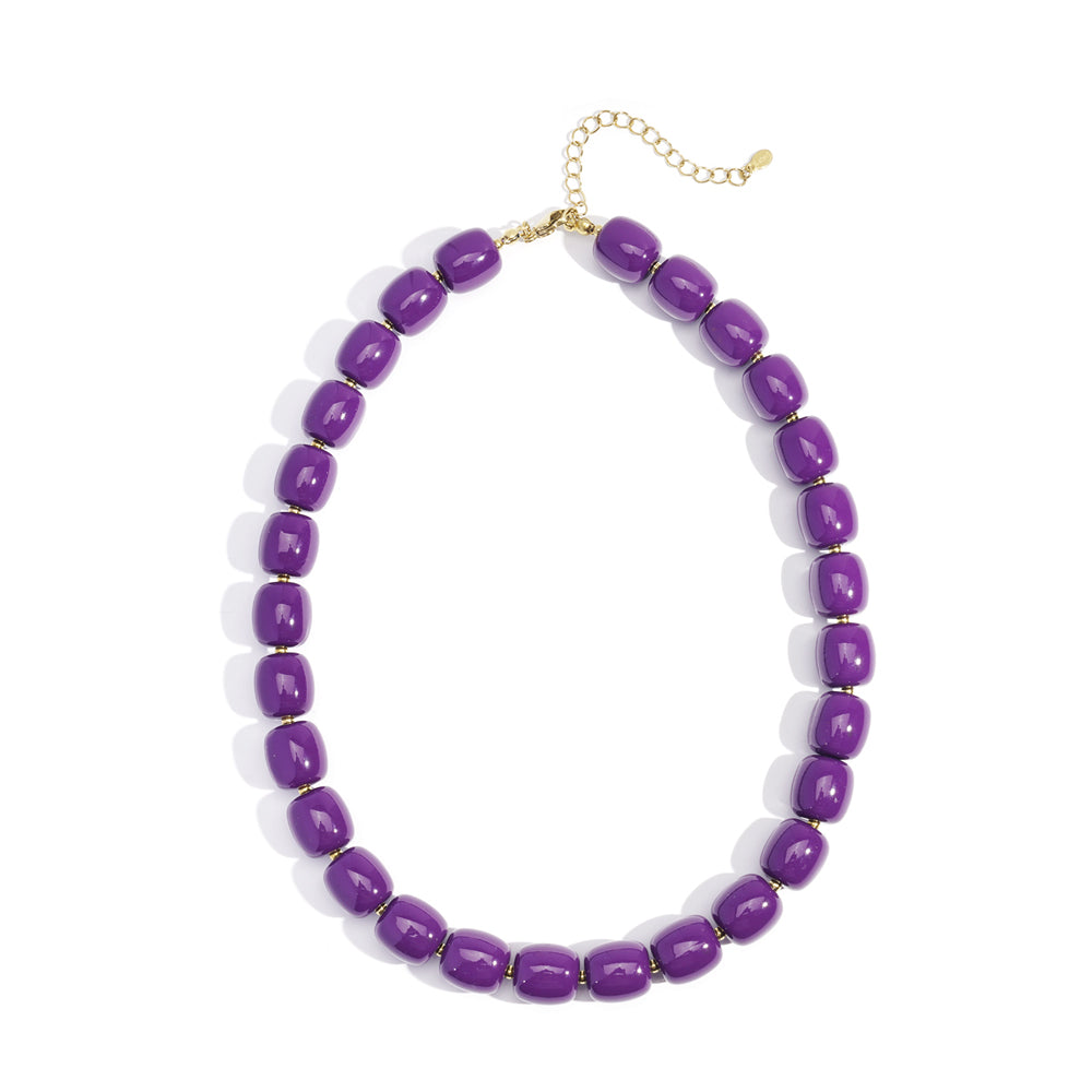 Collier perles d'imitation acrylique séparatrices dorées