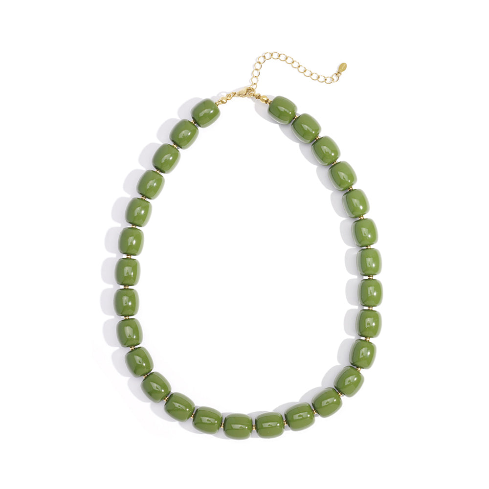 Collier perles d'imitation acrylique séparatrices dorées