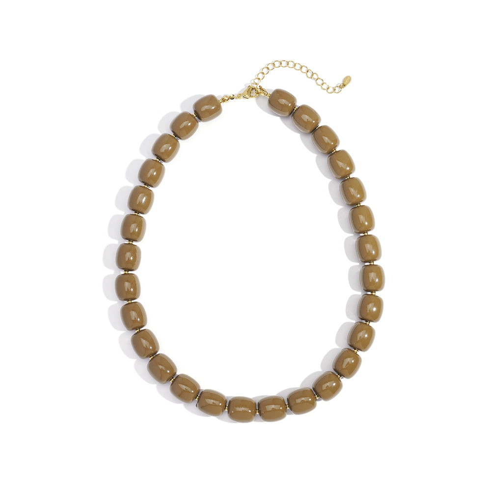 Collier perles d'imitation acrylique séparatrices dorées